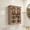 Natural & Light Brown + MDF + Solid Wood + American Design, variant on Farmhouse Wall Mounted Cabinet with Decorative Cutout Doors, Rustic Wooden Hanging Storage Cabinet for Bathroom Living Room Bedroom