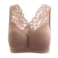 thumbnail image 1 of Gibobby Brasier deportivo mujer Camiseta sin mangas sexy de encaje para mujer Ropa interior sin de estilo Sujetador(Caqui,XXL), 1 of 3