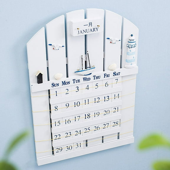 Raindrops Mediterranean Style Perpetual Calendar for Home Synthetic Material Wall Decor