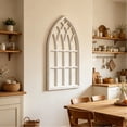 thumbnail image 4 of Sintosin Farmhouse Arched Window Frame for Wall Art 20" x 32", Rustic Hanging Distressed White Window Pane Wall Decor Artwork, MDF, 4 of 9