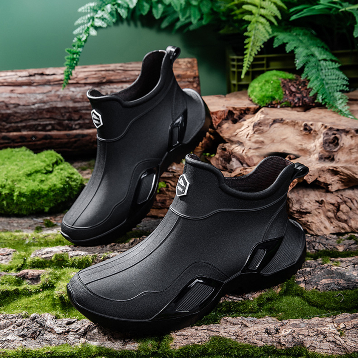 AUXDIQ Rain Boots Men Short Ankle Women Waterproof Rain Boots Outdoor Garden Shoes