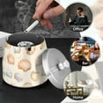thumbnail image 4 of Yayeee Ashtray with Lid for Cigarette Smokeless Stainless Steel Home Ash Holder, Beige Seashell, 4 of 7