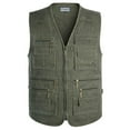 thumbnail image 1 of Men's Fishing Vest Summer Thin Multi-Pocket Cotton Waistcoat for Middle-aged  Elderly Large Size, 1 of 5