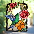 thumbnail image 5 of Hummingbird Suncatcher Stained Glass Suncatcher Hummingbird Gifts Hummingbird Stained Glass Window Pendant for Indoor Window Decor Garden Art Outdoor Decor and Home Garden, 5 of 6