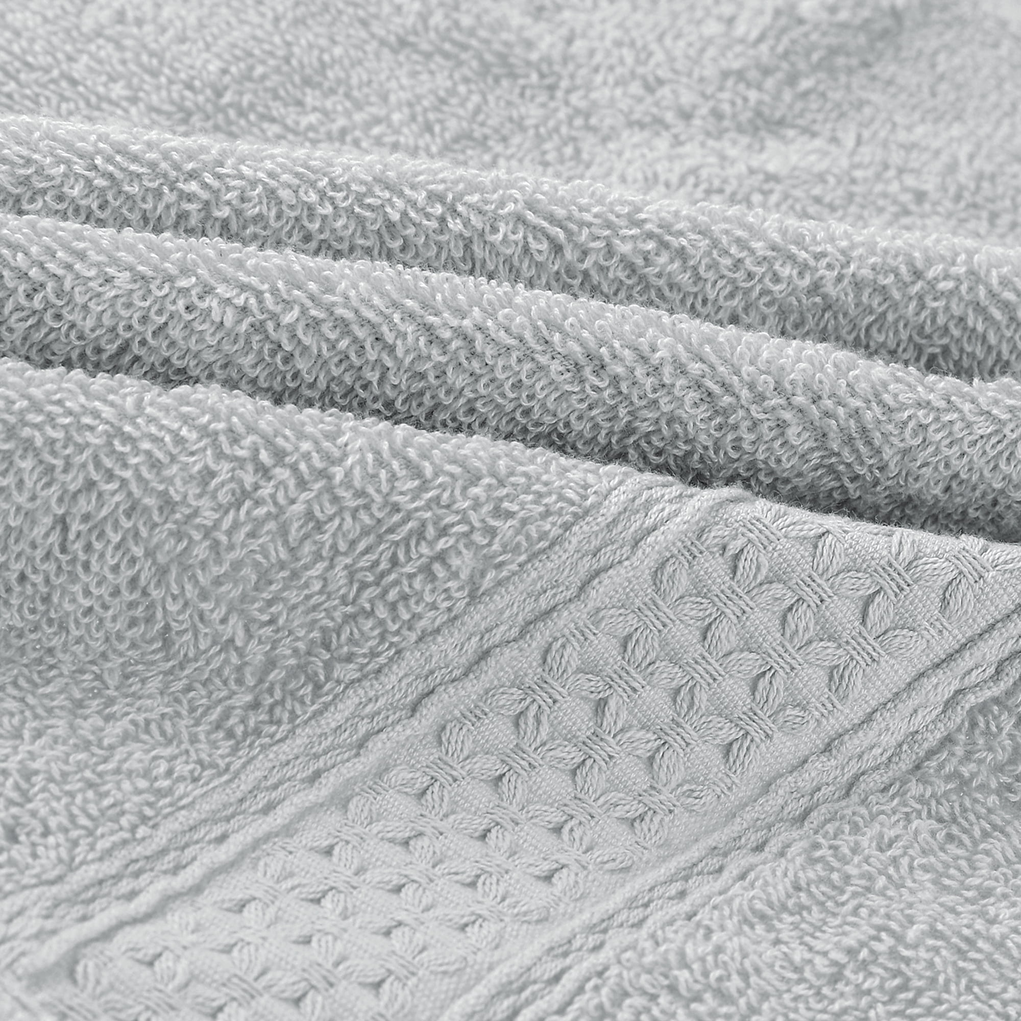 Unique Bargains 13"x13" Absorbent Cotton Dish Kitchen Plain Towels Light Gray