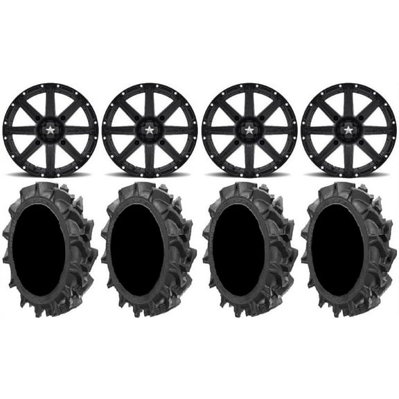 MSA Black Clutch 14" UTV Wheels 31" MotoHavok Tires Yamaha Viking Wolverine YXZ1000R CFMoto ZForce 950 UForce 1000