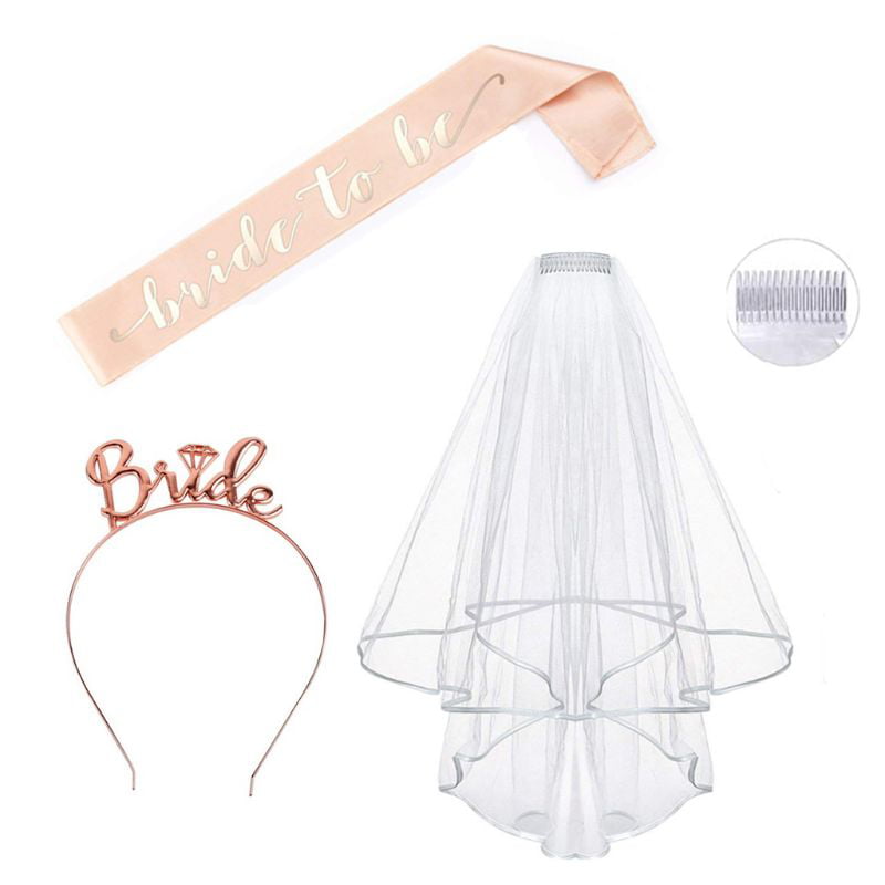 Bride To Be Veil Comb Hen Night Party Accessories Star Stitch Girls Night Out 
