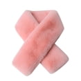 thumbnail image 3 of Korean Style Simple Solid Color Plush Scarf, Thick Winter Scarf for Women, Warm Faux Fur Neck Warmer and Cross Wrap Scarf, Lightweight Soft Winter Accessory - Pink, 3 of 3