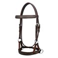 thumbnail image 2 of Horse Western English Leather Bitless Sidepull Bridle Reins Brown Cob 7708BR-C, 2 of 2