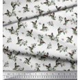 thumbnail image 2 of Soimoi Rayon Fabric Leaves,White Floral & Hummingbird Print Sewing Fabric Yards 42 Inch Wide, 2 of 3