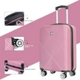 thumbnail image 4 of Tripcomp 11 Piece Hardshell Luggage Set, 20/24/28 Inch Carry On Spinner Suitcase with Packing Cubes Toiletry Bag, Lightweight Durable Travel Suitcase Smooth Rolling Wheels,Pink, 4 of 12