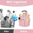 thumbnail image 3 of Cleaning Cart with Handle, Cleaning Supply Organizer, Portable Cleaning Bucket Organizer, Pink, 3 of 14