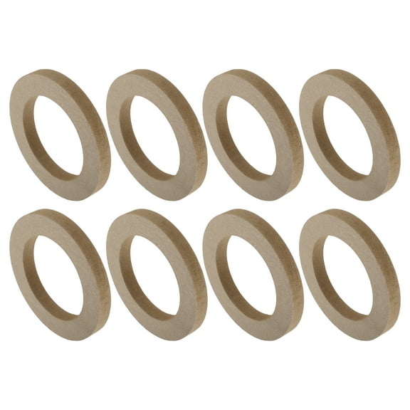 Unique Bargains 8 Pcs Universal 4 Inch Speaker Subwoofer Mounting Spacer Rings Solid Wood Beige