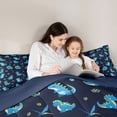 thumbnail image 4 of Homewish Kids Teens Cute Jungle Dino Bedding Comforter Set 7pcs,Cartoon Wildlife Queen Bedding Sets Super Cozy,Woodland Animal Dinosaur Queen Sheet Sets,Luxury Bedroom Decor,Reversible, 4 of 8