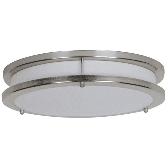 Sunset Lighting F9915-80-1-3K 14 Inches LED Flush Mount - Etched White Opal Acrylic Lens, Dimmable - with Bright Satin Nickel Finish