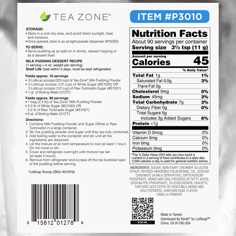 Tea Zone Milk Pudding Mix (2.2 lbs) - Walmart.com