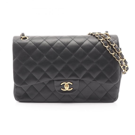 Pre-Owned Chanel CHANEL Large Matelassé 30 Classic Double Flap Shoulder Bag Handbag Lambskin...