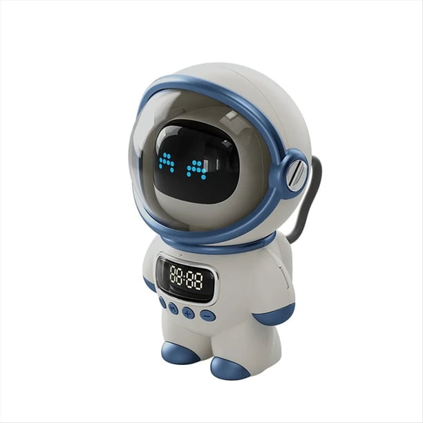 Altavoz Bluetooth Astronauta Inteligente Estéreo Portátil Ai Audio Interactivo con Reloj Despertador Soporte TF/FM Reloj de Mesa