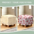 thumbnail image 6 of Jiueut Rose Strawberry Heart Print Footstool Slipcover, Washable Ottoman Sofa Decoration Stretch Square Furniture Protection for Footrest Sofa Valentine's Day Decor, 6 of 7