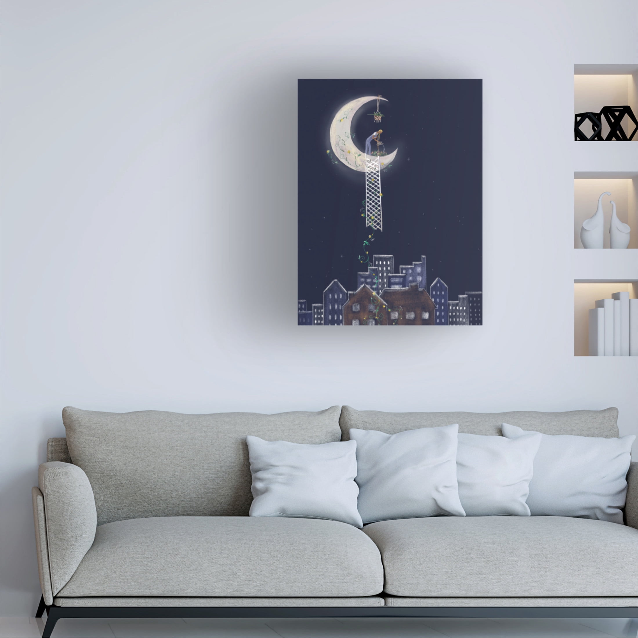 Canvas Wall Art - Christine Rotolo 'Moon Garden' Wall Art for Living Room, Bedroom, or Office Décor by Trademark Fine Art - 18 x 24 Inches