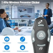 Wireless Presentation Remote 2.4GHz USB PPT Clicker Laser Pointer Presenter Windows Mac, Slide Control Presentation Clicker