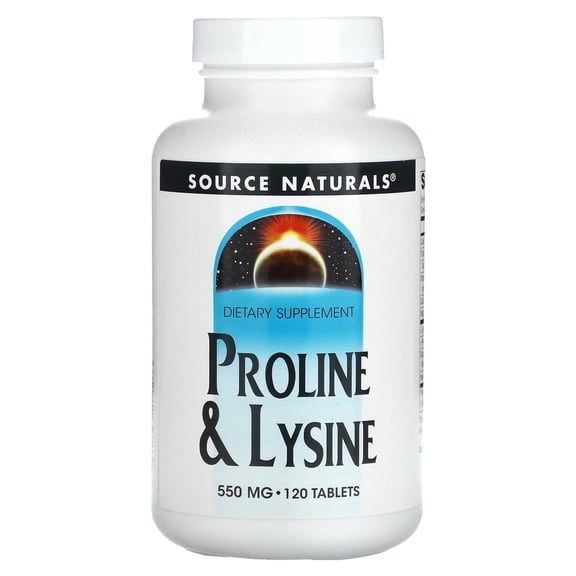 Source Naturals Proline & Lysine, 550 mg - 120 Tablets