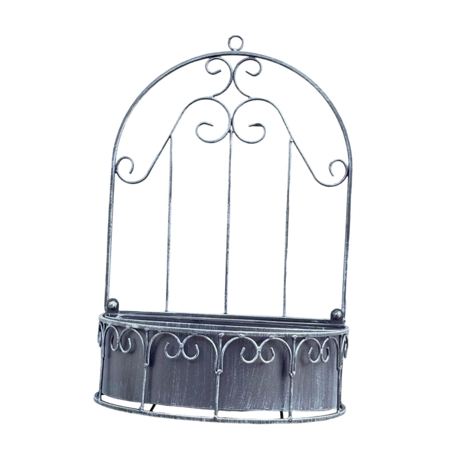Metal Hanging Garden Decor Window Shape Hanging Flower Pot Iron Build for Balcony Patio Outdoor Spaces
