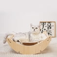 thumbnail image 1 of Hamaca para cama de gato, cama de madera para dormir para gatos, suministros para gatos, mecedora de estructura de madera, sofá para gatos para Colco gato arañando cama, 1 of 7