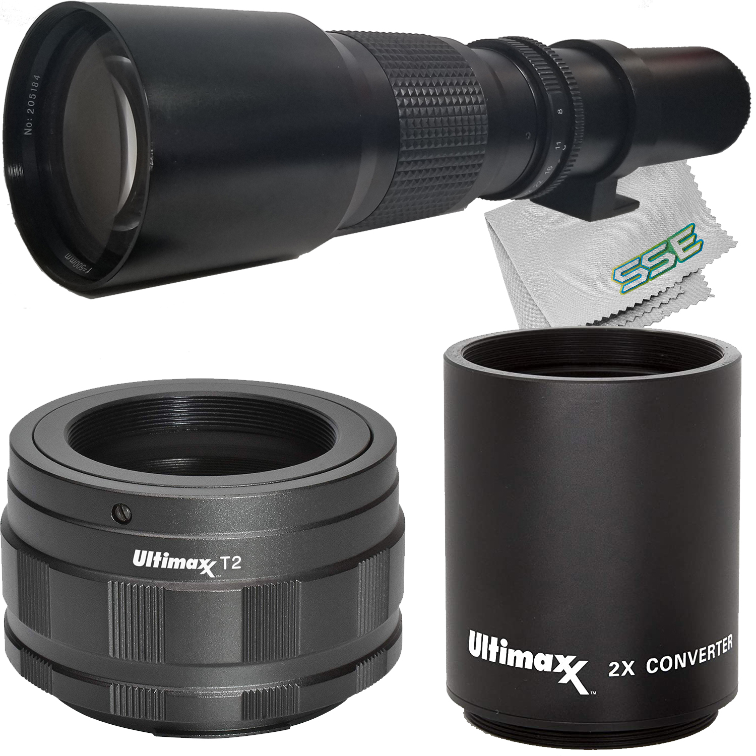 Ultimaxx 500mm f/8 Preset Telephoto Lens for Nikon Z7 Z7II Z6 Z6II Z5 Z50 Mirrorless Camera & Other Z-Mount Cameras with Basic Accessory Bundle - Includes: 2x Converter for T-Mount Lenses & More - image 1 of 6