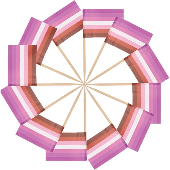 Gay Pride Stuff 100pcs Rainbow Gay Pride Toothpick Flag Small Mini Lgbt Gay Cupcake Toppers Stick Flags Cheese Markers Buffet Labels Charcuterie Sign for Event Party Lesbian Flag Pole Topper