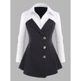 thumbnail image 1 of Top de Talla Extra con Botones en Capas Rosegal  Blusas Tallas Grandes, 1 of 5