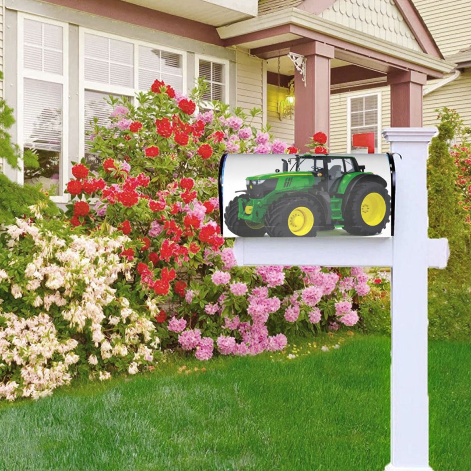 Logiee big farm tractor Print Post Letter Box Wrap Decor, Mailbox Cover Suitable for Standard Mailbox and Large Size Mailbox,Outdoor Yard Decoration-21x18 in