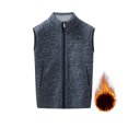 thumbnail image 2 of FRSASU Mens Full Zip Sweater Fleece Vest, Sherpa Lined Stand Collar Warm Vests with Pocket Blue, 2 of 9