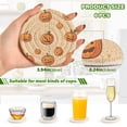 thumbnail image 2 of Yayeee 6 PCS Drink Coasters with Holder Set Woven Absorbent Round Tabletop Hot Pad, Halloween Pumpkins Pattern, 2 of 7