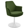thumbnail image 6 of Lippa Swivel Dining Armchair in White Moss Green, 6 of 10