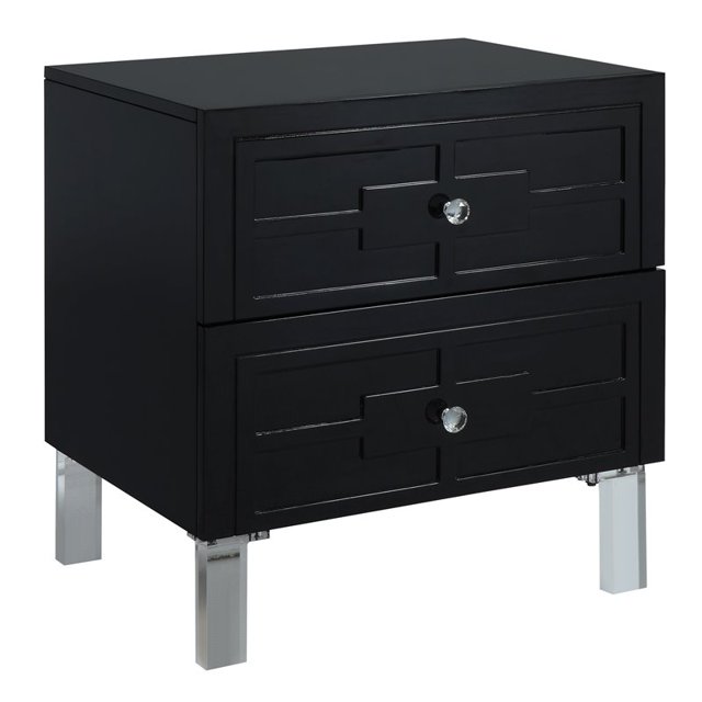 Furniture of America Gould Contemporary End Table in Glossy Black