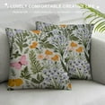 thumbnail image 3 of COMIO  Floral Pillow Sham Vintage Garden Plants Herbs Flowers Botanical Classic Design Art, Quality Microfiber Bedding Item for All Seasons,, 3 of 5