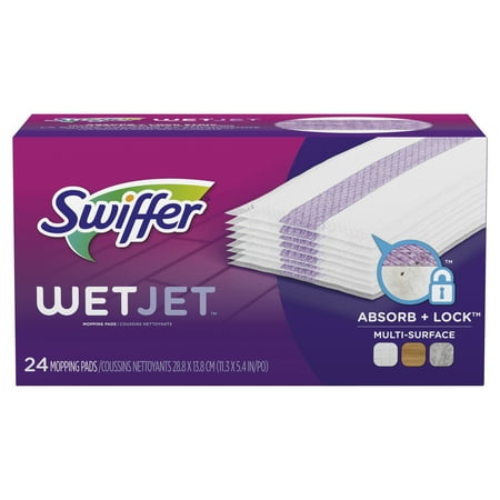 - Swiffer WetJet Multi Surface Floor Cleaner Spray Mop Pad Refill, 24 count