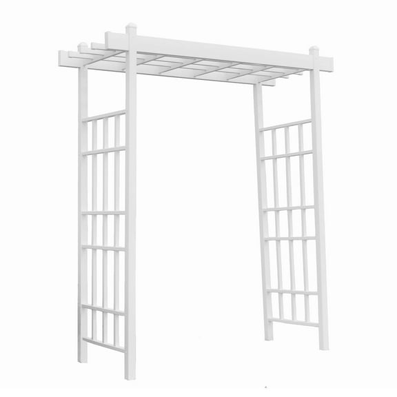 DuraTrel Bakersfield 72"x 85" White Vinyl Arbor