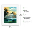 thumbnail image 2 of Warm Morning - Tropical Island - Breaking Waves - From an Original Color Painting by Wade Koniakowsky - Fine Art Rolled Canvas Print 11in x 14in, 2 of 4