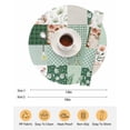 thumbnail image 6 of 13 Inch Round Placemats Set of 6, Boho Spring Floral Non Slip Heat Insulation PP Table Mats, Retro Flowers Plants Patchwork Grid Green Washable Place Mats for Kitchen Dining Party Table Decor, 6 of 7