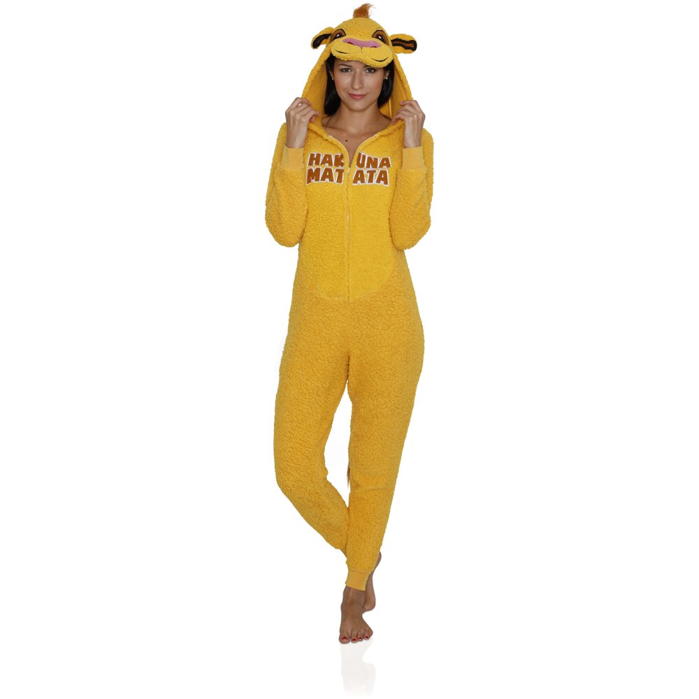 Women's Union Suit Disney Costume Onesie Plush Adult Pajama, Lion King