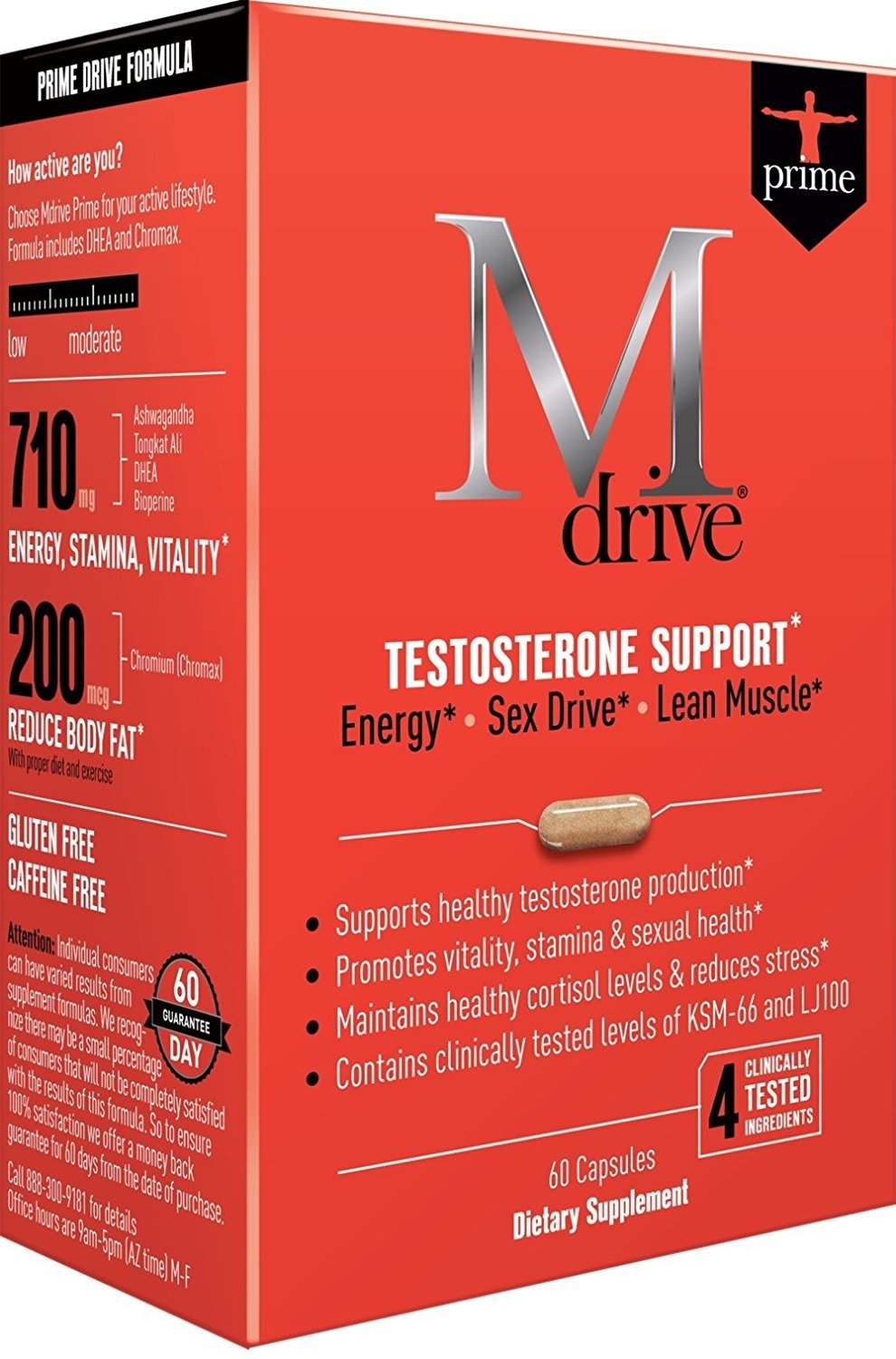 Mdrive Prime Testosterone Support with DHEA, KSM66 Ashwagandha and