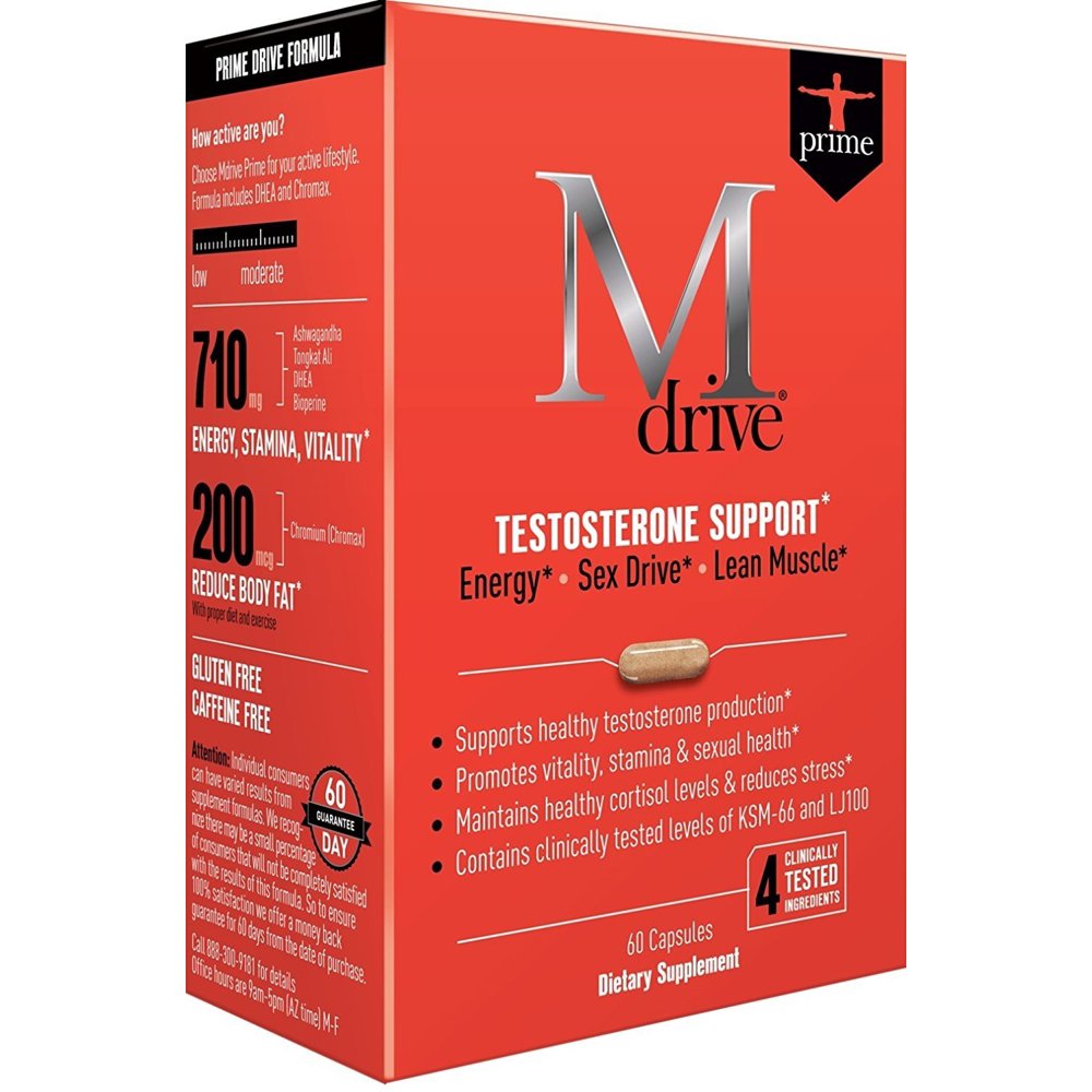 Mdrive Prime Testosterone Support with DHEA, KSM66 Ashwagandha and