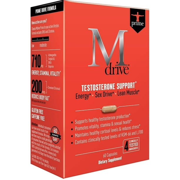 Mdrive Prime Testosterone Support with DHEA, KSM66 Ashwagandha and