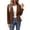 A Brown, variant on Womens Blazer Jacket Ndbuld Women'S Fall Winter Solid-Color Casual Collar Casual Coat Blue,M