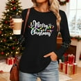 thumbnail image 6 of HOMBOM Womens Funny Shirts Christmas Black Comfy Long Sleeve Christmas Tree Xmas Tee Shirts for Women, 6 of 9