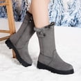 thumbnail image 3 of Daolelai New Autumn and Winter Women's Leather Boots Snow Boots Short Boots Mid-Heel, 3 of 9