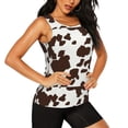 thumbnail image 2 of Fotbe Brown Cow Blusas Sin Mangas para Mujer – Estilo Casual, Corte Suelto, Slim-Fit, Cuello Redondo Deportivo, Tops de Verano para Gimnasio y Yoga-X-Large, 2 of 7