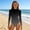 Black, variant on Girls One Pieces Swimsuits, Sun Protection Bathing Fashion Long Sleeve Swimwear Rashguard Dark Blue Size 9-10T